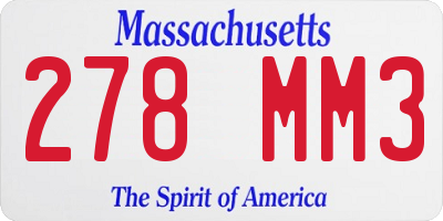 MA license plate 278MM3