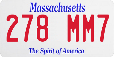 MA license plate 278MM7