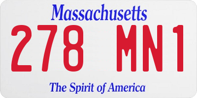 MA license plate 278MN1