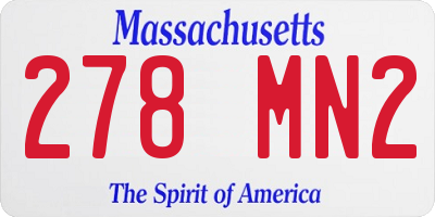 MA license plate 278MN2