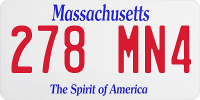 MA license plate 278MN4