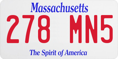 MA license plate 278MN5