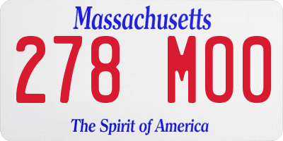 MA license plate 278MO0