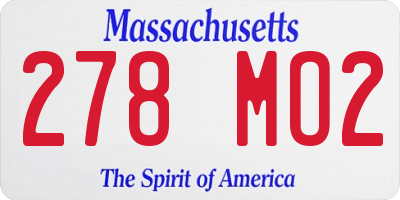 MA license plate 278MO2