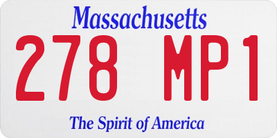 MA license plate 278MP1