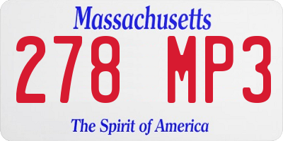 MA license plate 278MP3