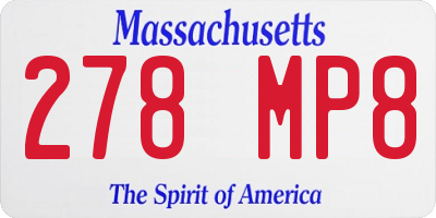 MA license plate 278MP8