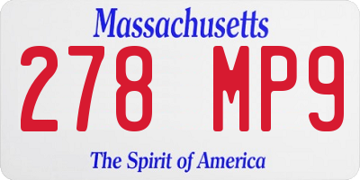 MA license plate 278MP9