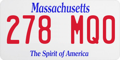 MA license plate 278MQ0