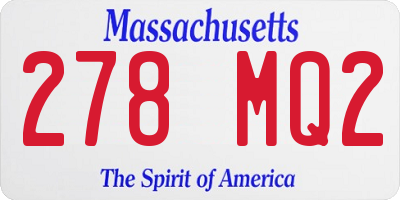 MA license plate 278MQ2