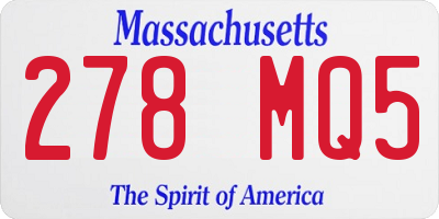 MA license plate 278MQ5