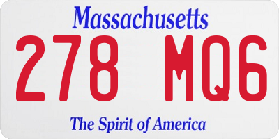 MA license plate 278MQ6