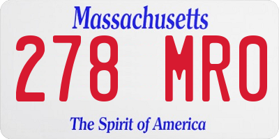 MA license plate 278MR0