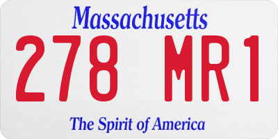 MA license plate 278MR1