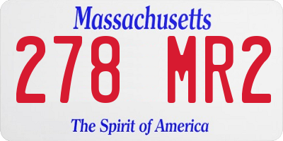 MA license plate 278MR2