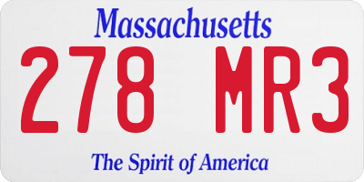 MA license plate 278MR3