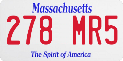 MA license plate 278MR5