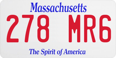 MA license plate 278MR6