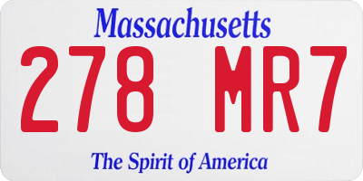 MA license plate 278MR7
