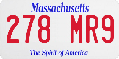 MA license plate 278MR9