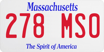 MA license plate 278MS0