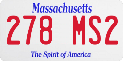 MA license plate 278MS2