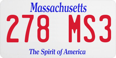 MA license plate 278MS3