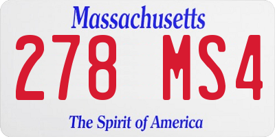 MA license plate 278MS4