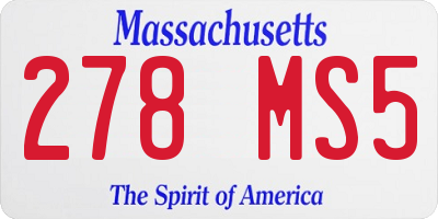 MA license plate 278MS5