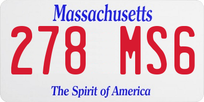 MA license plate 278MS6