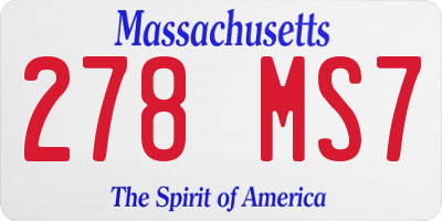 MA license plate 278MS7