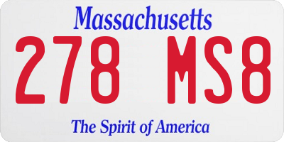 MA license plate 278MS8