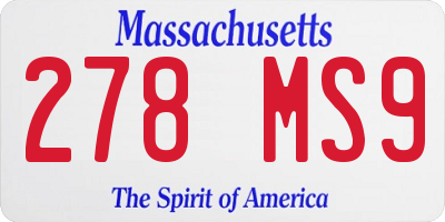 MA license plate 278MS9