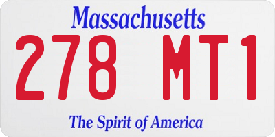MA license plate 278MT1