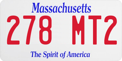 MA license plate 278MT2