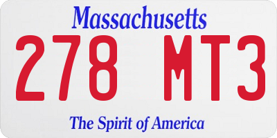 MA license plate 278MT3