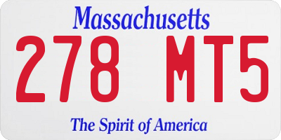 MA license plate 278MT5