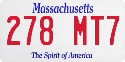 MA license plate 278MT7