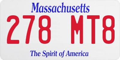 MA license plate 278MT8