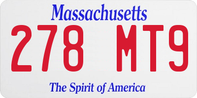 MA license plate 278MT9