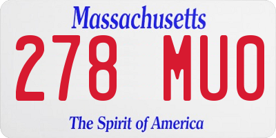 MA license plate 278MU0