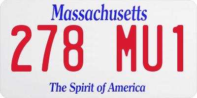MA license plate 278MU1