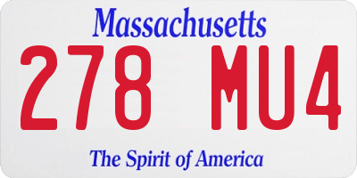 MA license plate 278MU4