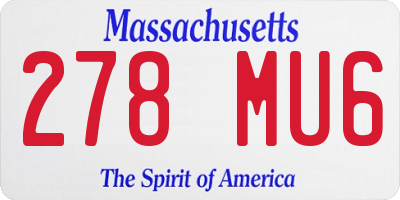 MA license plate 278MU6