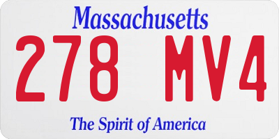 MA license plate 278MV4