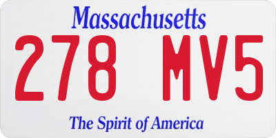 MA license plate 278MV5