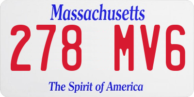MA license plate 278MV6