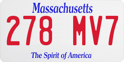 MA license plate 278MV7