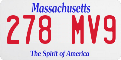 MA license plate 278MV9