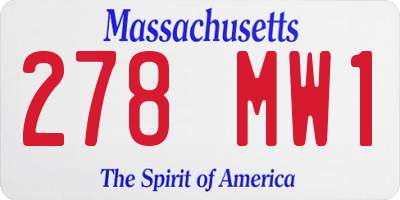 MA license plate 278MW1